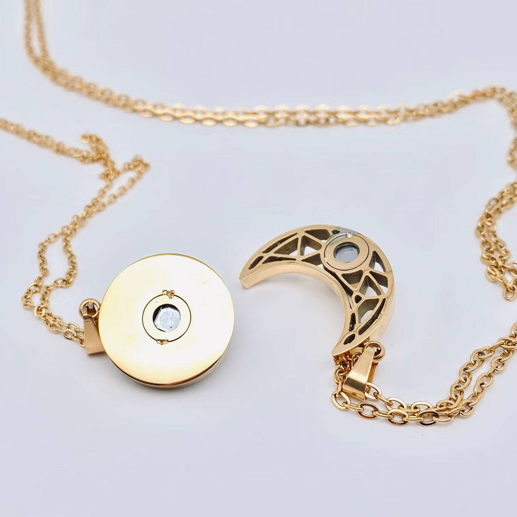 Celestial Sun & Moon "I Love You" Projection Necklace