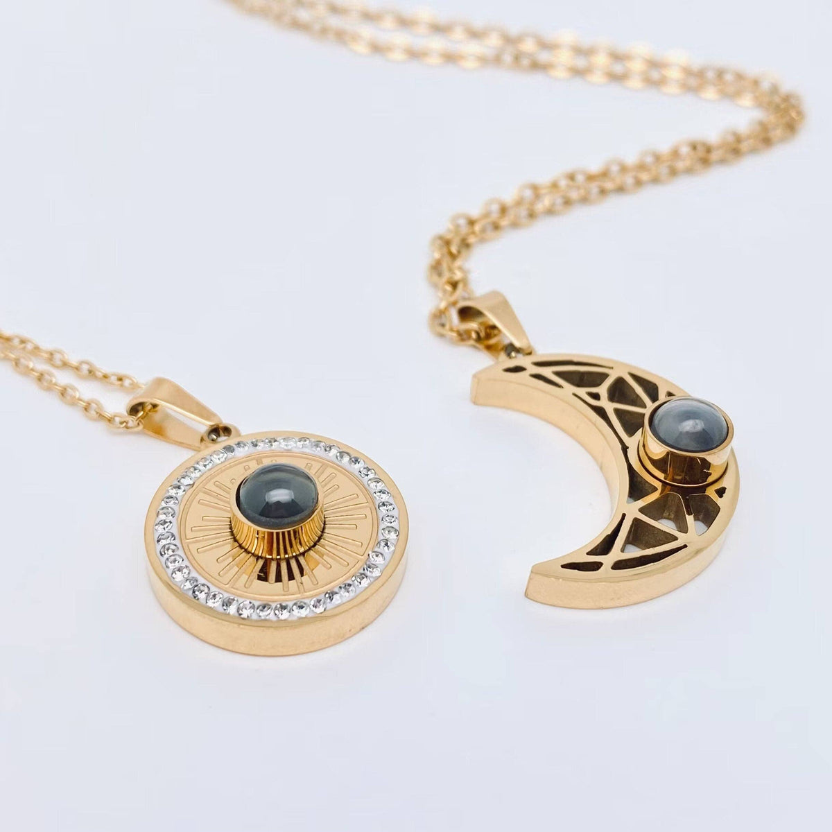 Celestial Sun & Moon "I Love You" Projection Necklace