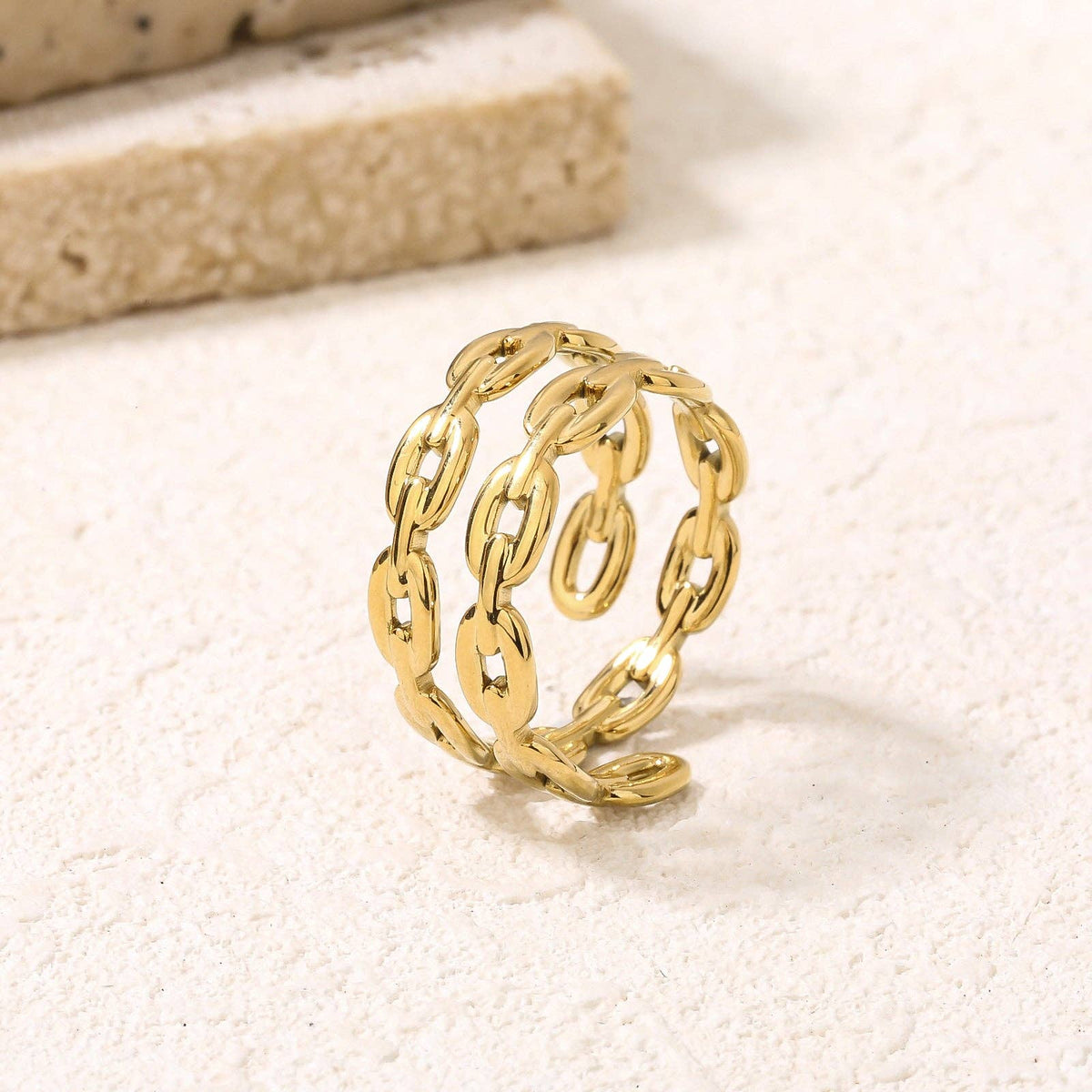 Aria Twisted Cable Chain Ring