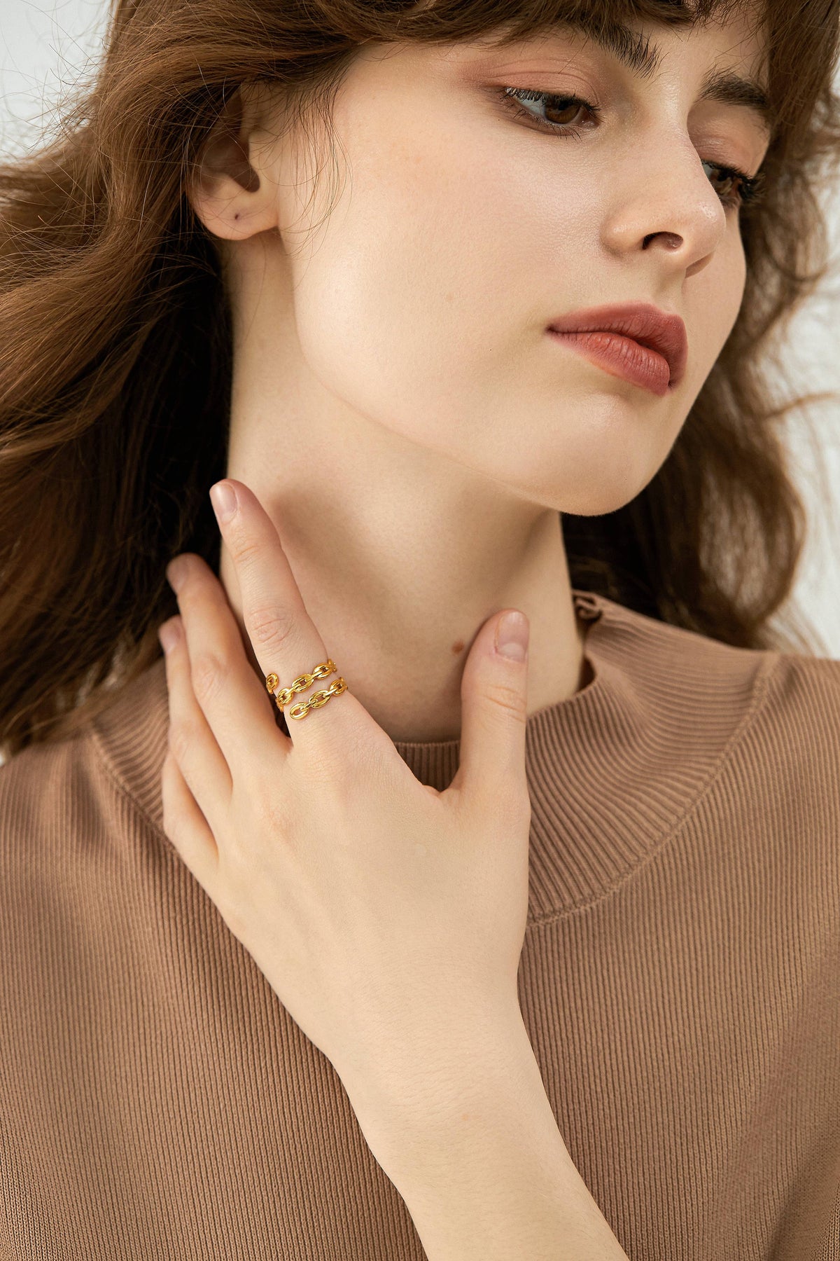 Aria Twisted Cable Chain Ring