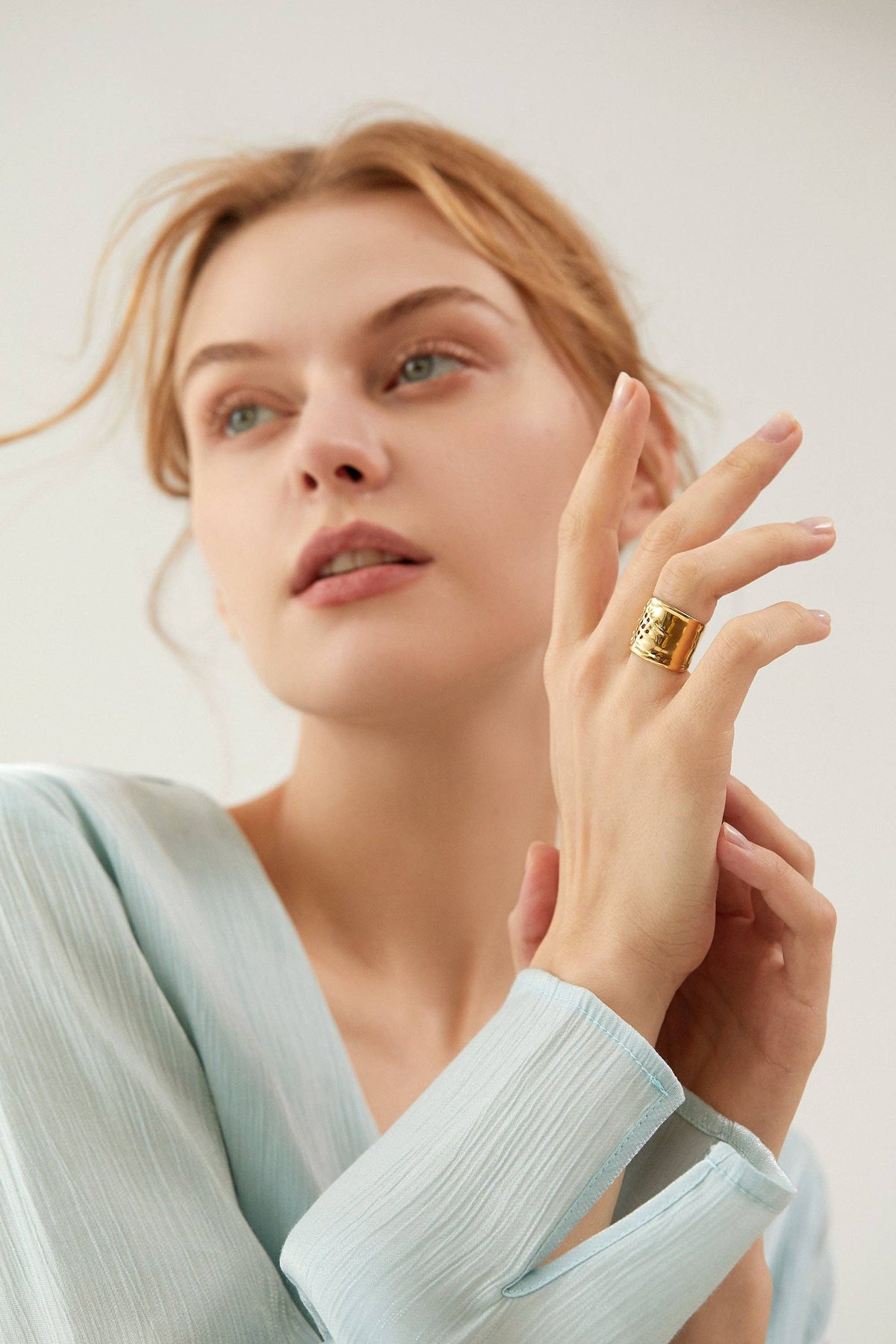 Luna Hammered Statement Ring | 18K Gold Plated