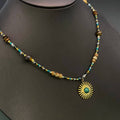 Golden Hour Beaded Sun Necklace (18K Gold Plated)
