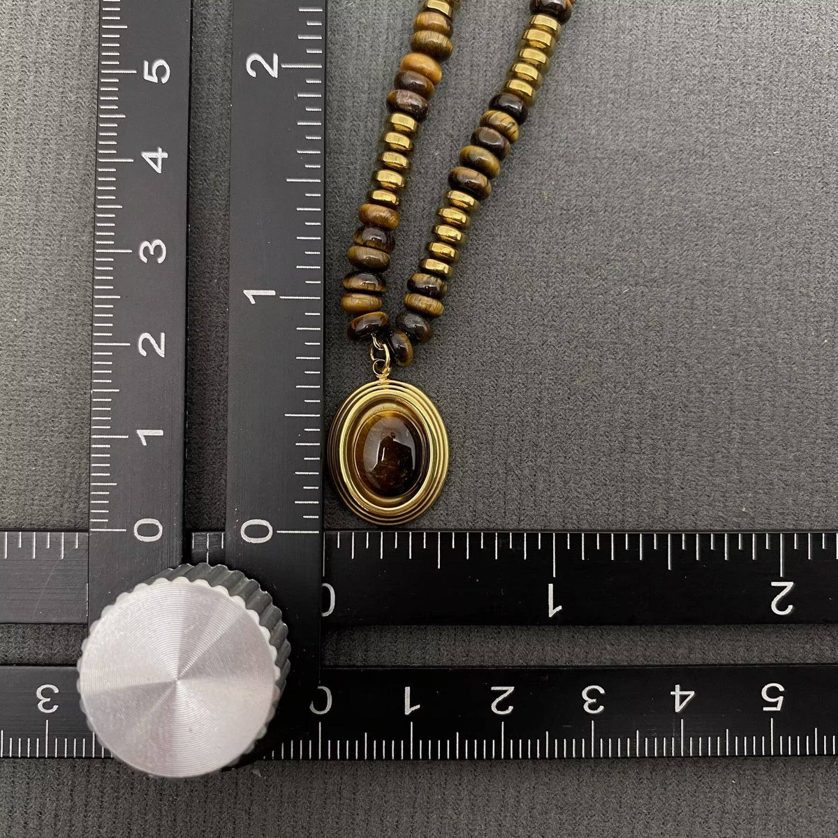 Tiger’s Eye Beaded Statement Necklace (18K Gold Plated)