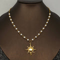 Golden Sun Pearl Chain Necklace (18K Gold Plated)