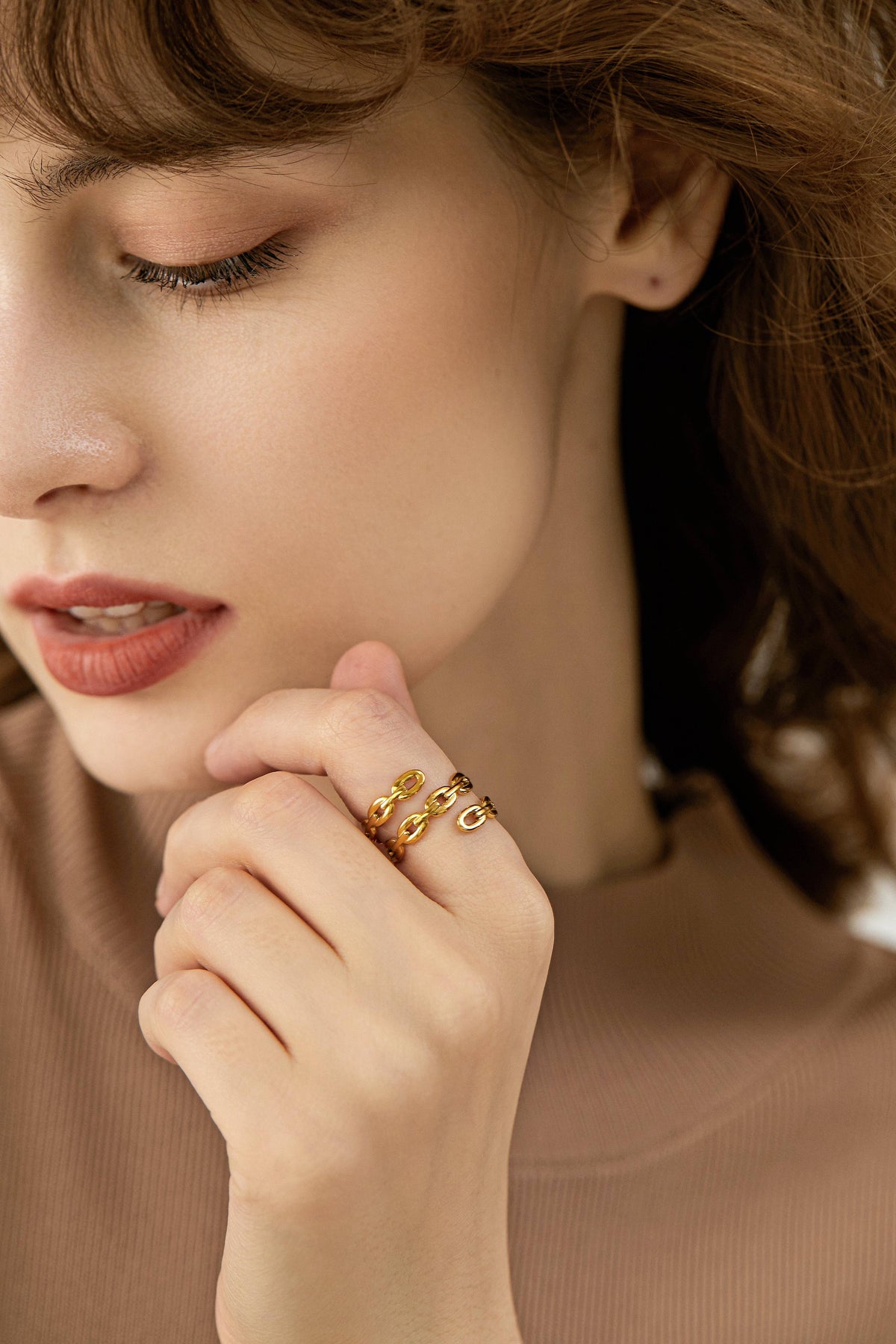 Aria Twisted Cable Chain Ring