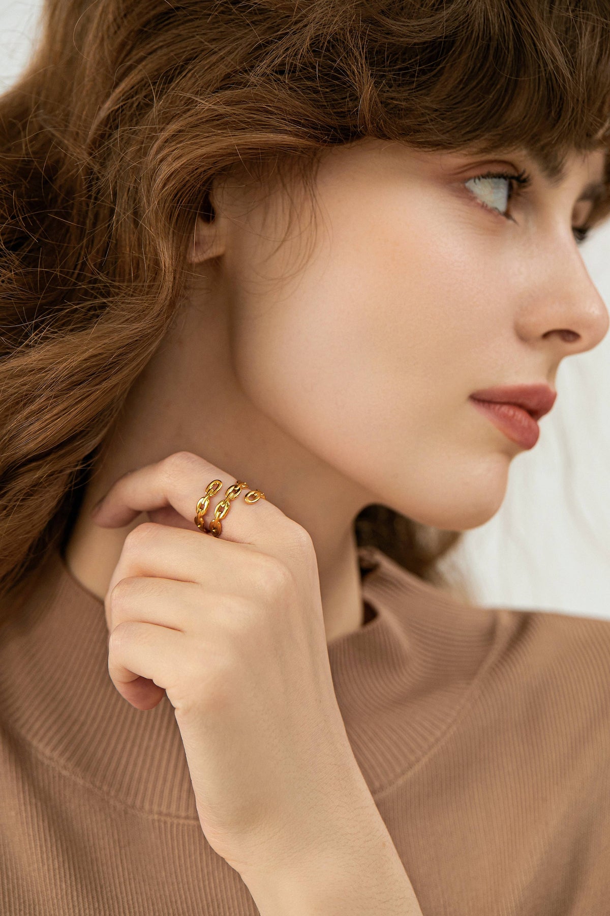 Aria Twisted Cable Chain Ring
