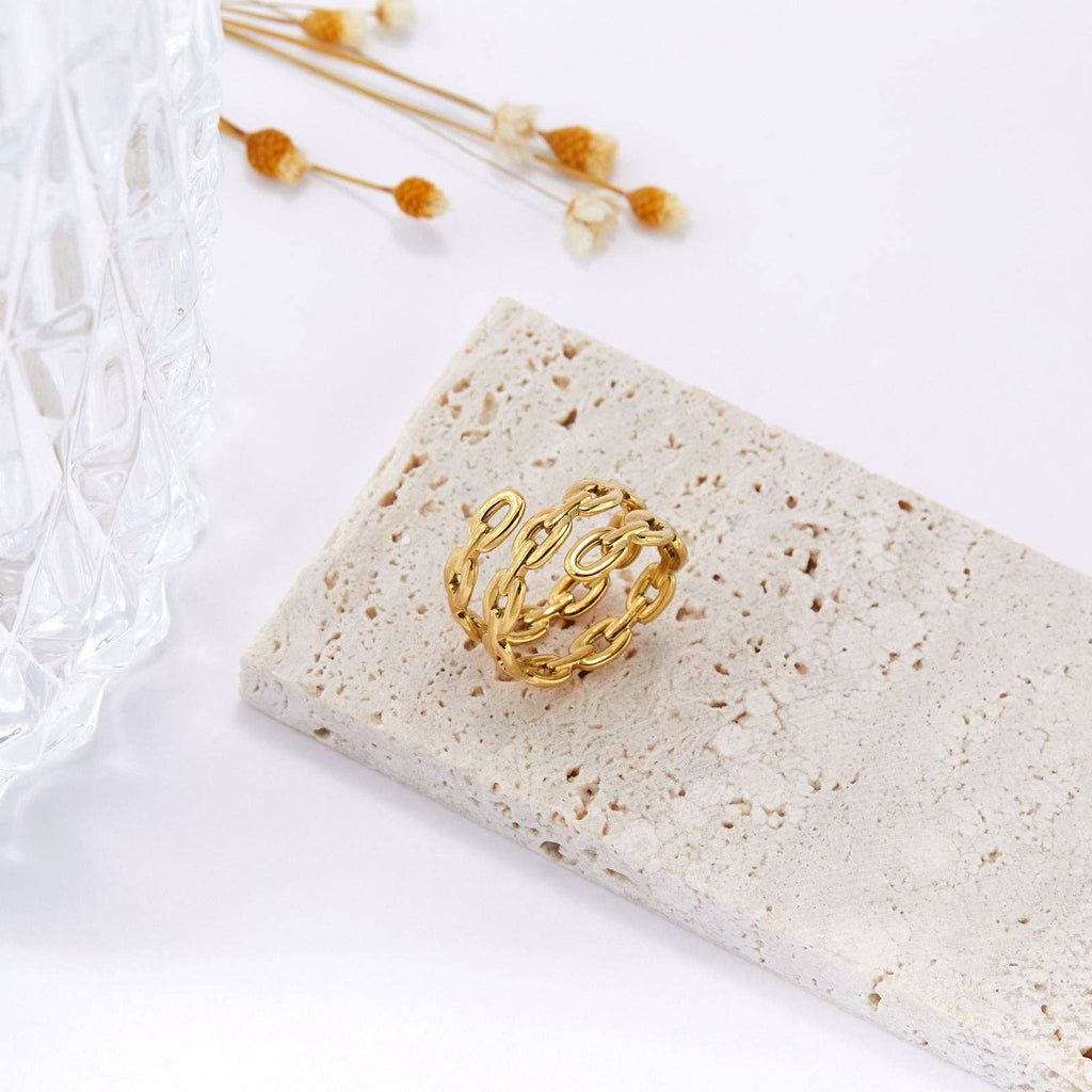 Aria Twisted Cable Chain Ring