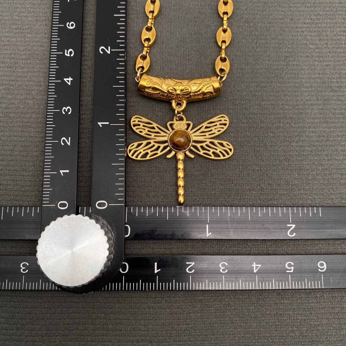 Mystic Dragonfly Pendant Necklace (18K Gold Plated)