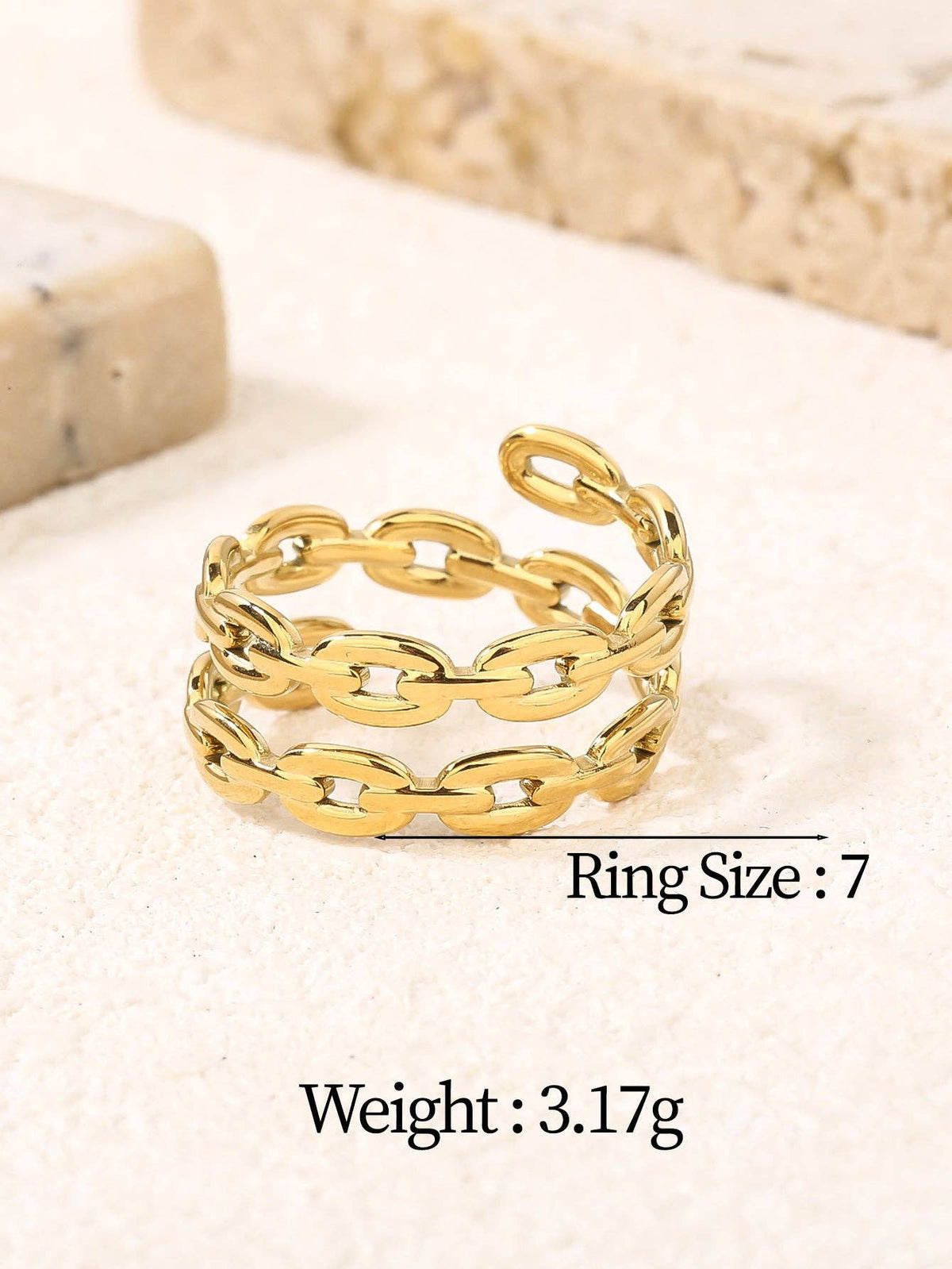 Aria Twisted Cable Chain Ring
