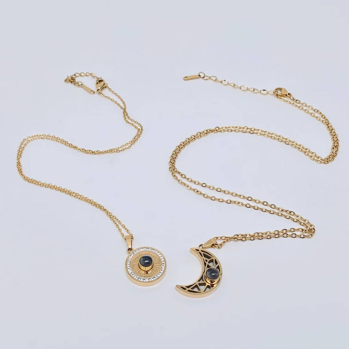 Celestial Sun & Moon "I Love You" Projection Necklace