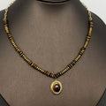 Tiger’s Eye Beaded Statement Necklace (18K Gold Plated)